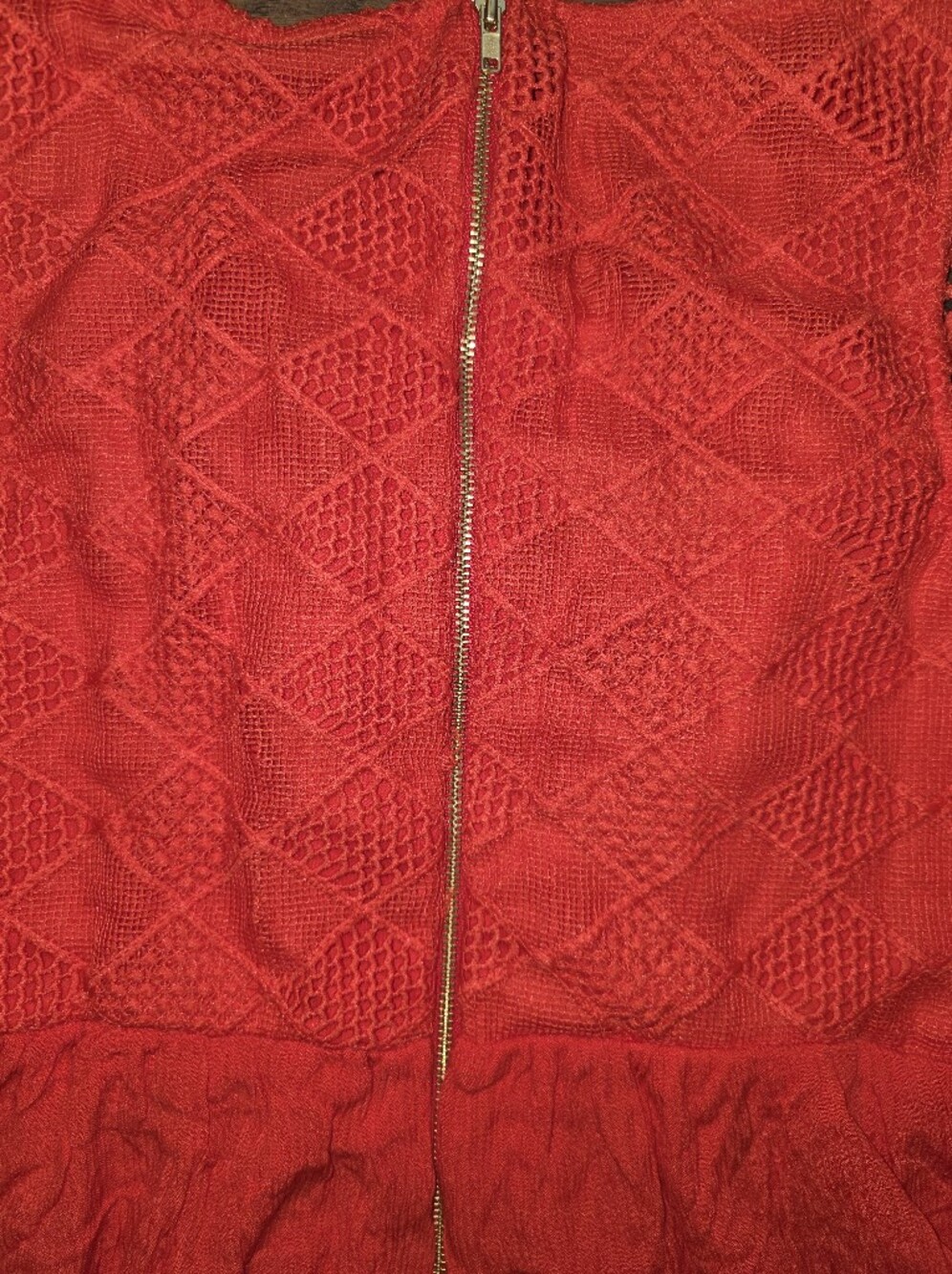 torrid Red Lace Yoke Sleeveless Dress with Gold Zip - Picture 5 of 6